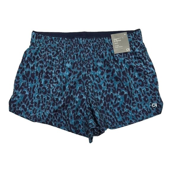 GAP Pants - NWT GAP Fit Women's Athletic Pull-On Shorts Sz MEDIUM Blue Cheetah Print #519439